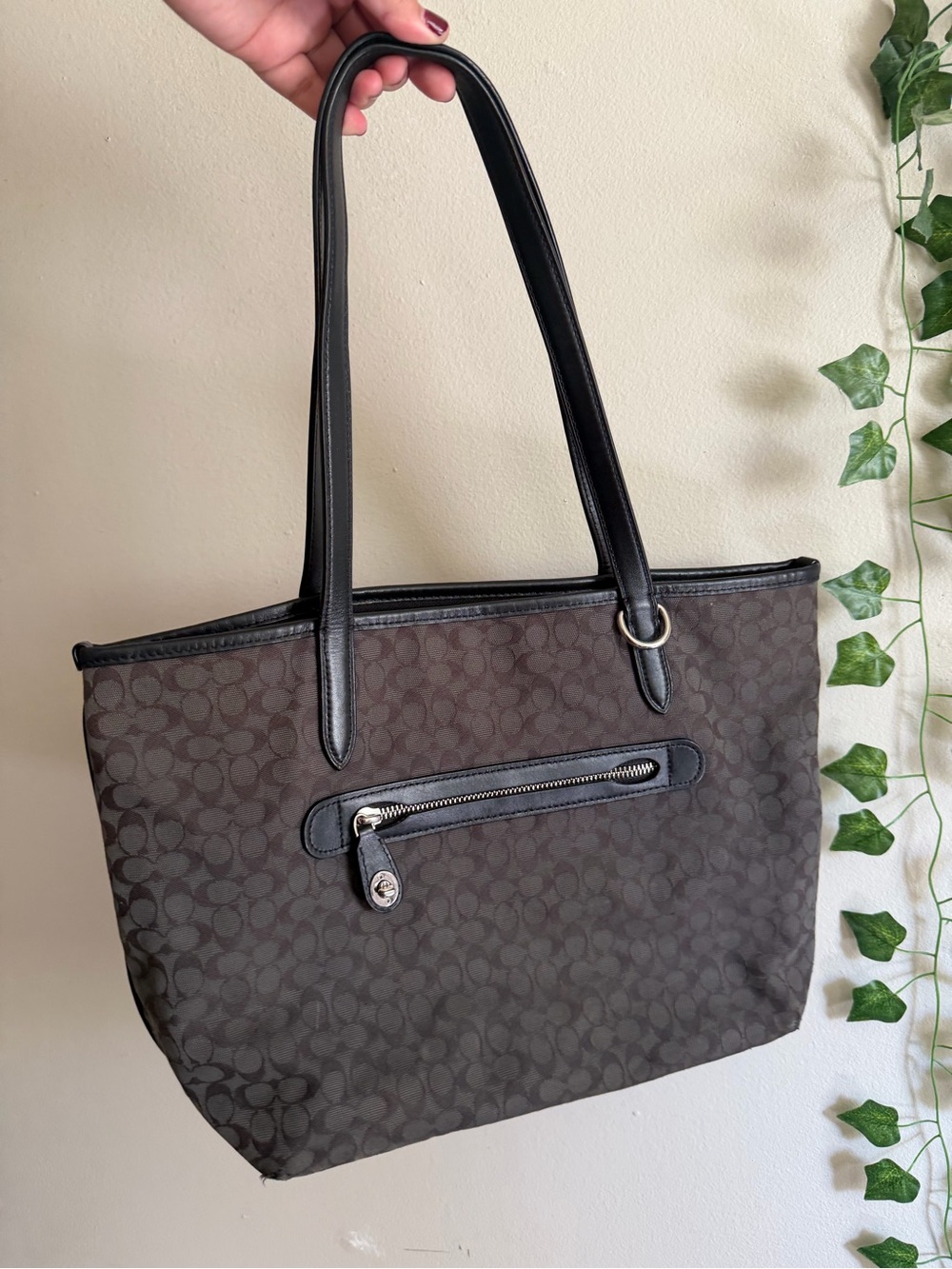 Coach Taylor Medium Black Tote Bag